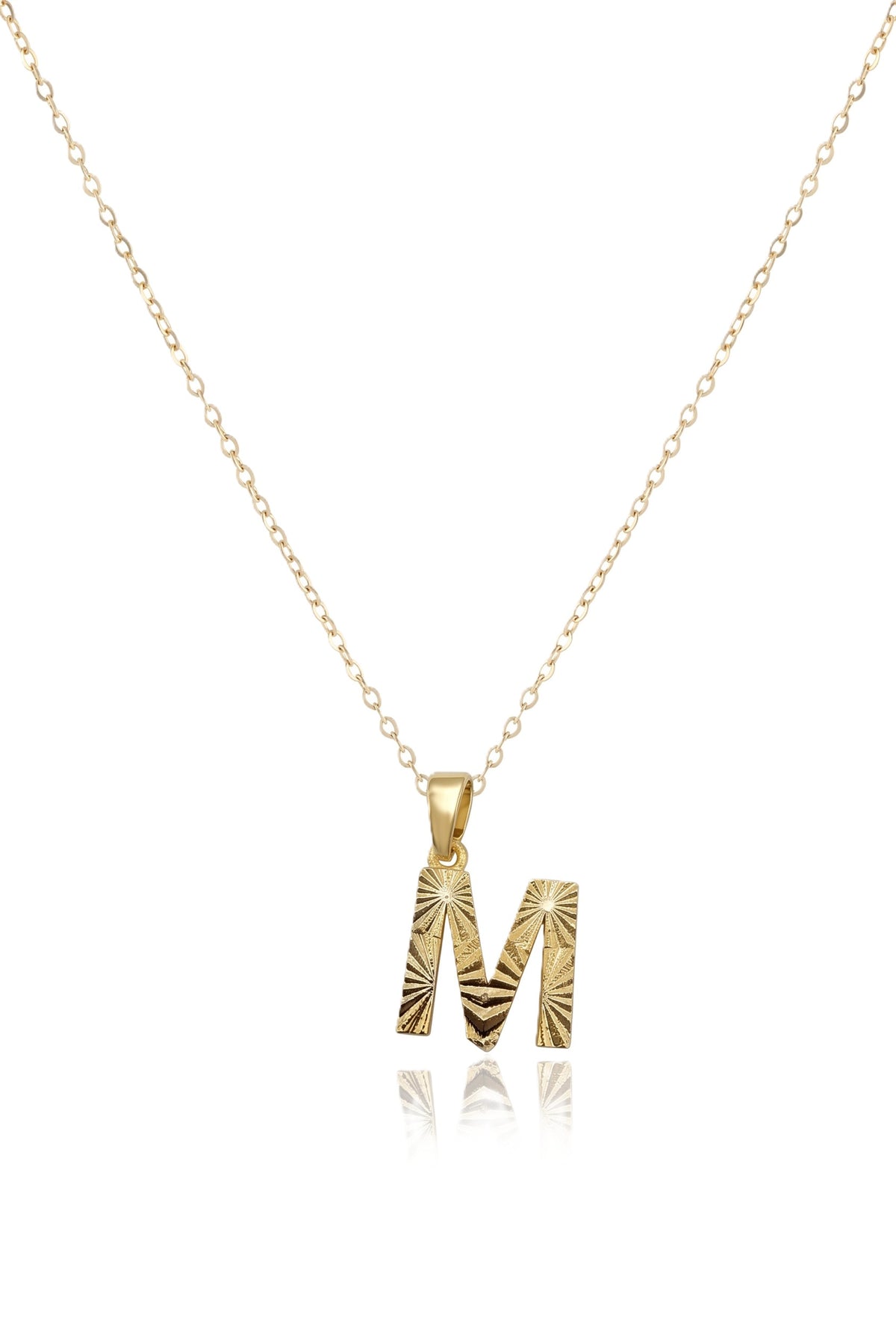 Çelik Harf Kolye GOLD "M" 45cm