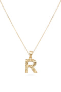 Çelik Harf Kolye GOLD "R" 45cm