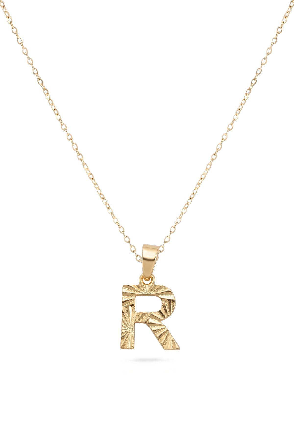 Çelik Harf Kolye GOLD "R" 45cm