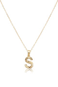 Çelik Harf Kolye GOLD "S" 45cm