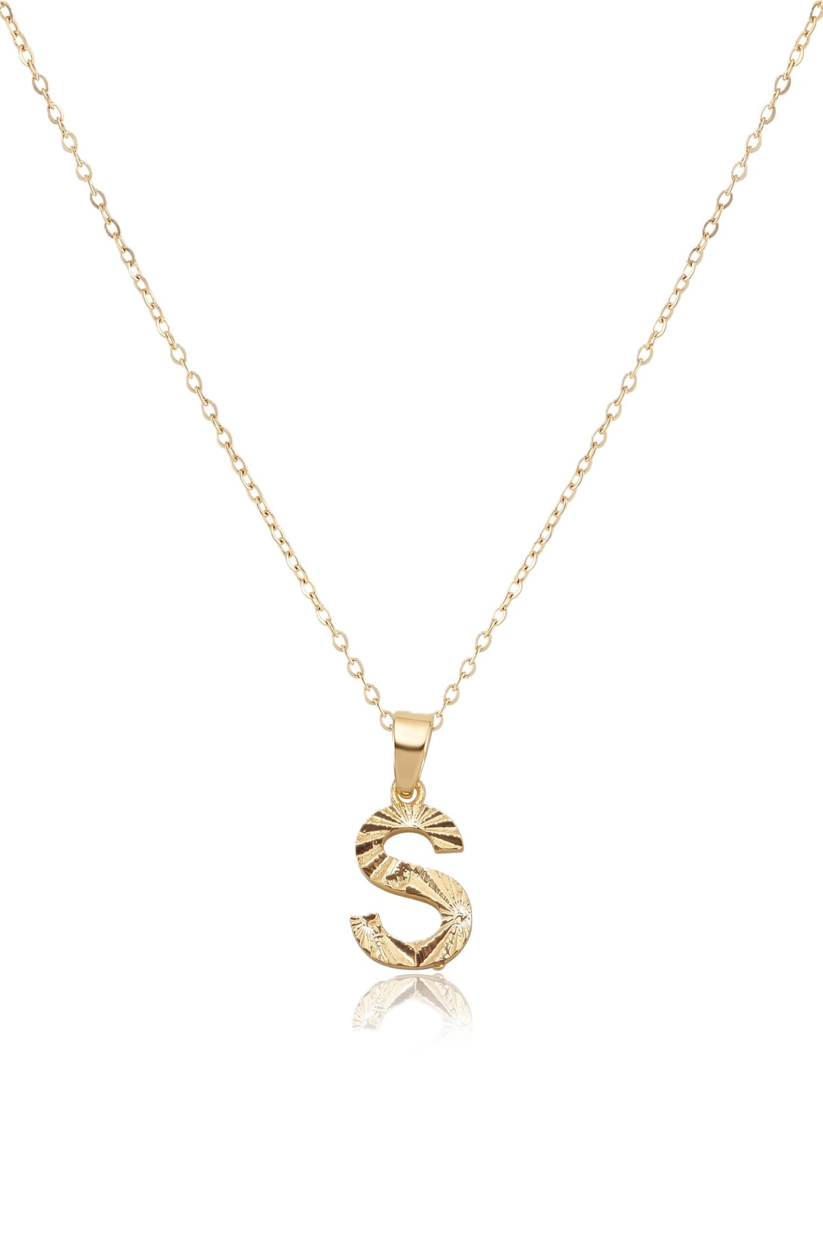 Çelik Harf Kolye GOLD "S" 45cm