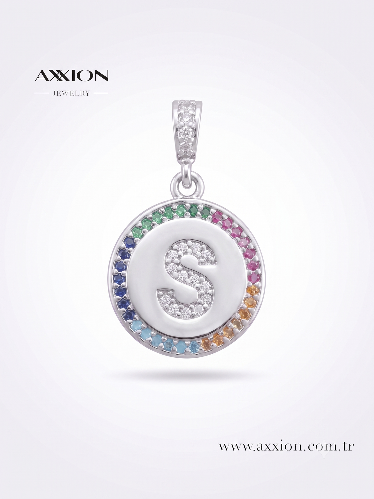 AXXION Harf Kolye Ucu SILVER "S"