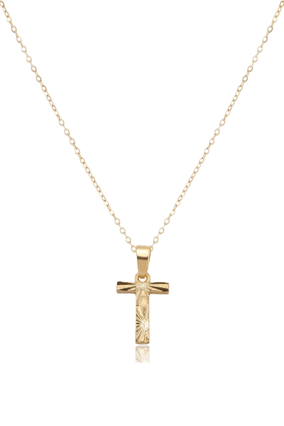 Çelik Harf Kolye GOLD "T" 45cm