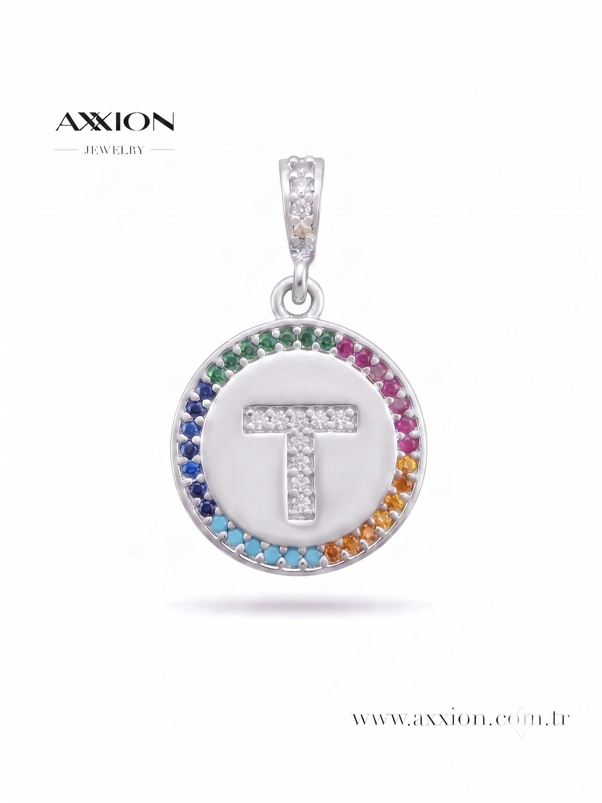 AXXION Harf Kolye Ucu SILVER "T"
