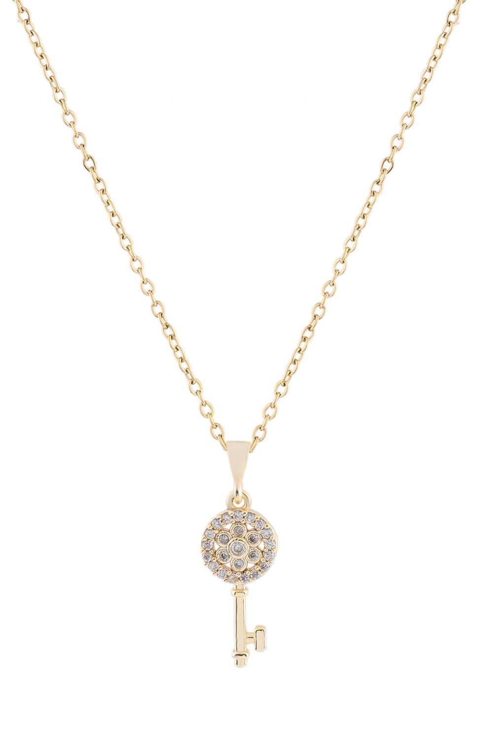 Anahtar Gold Zirkon Kolye