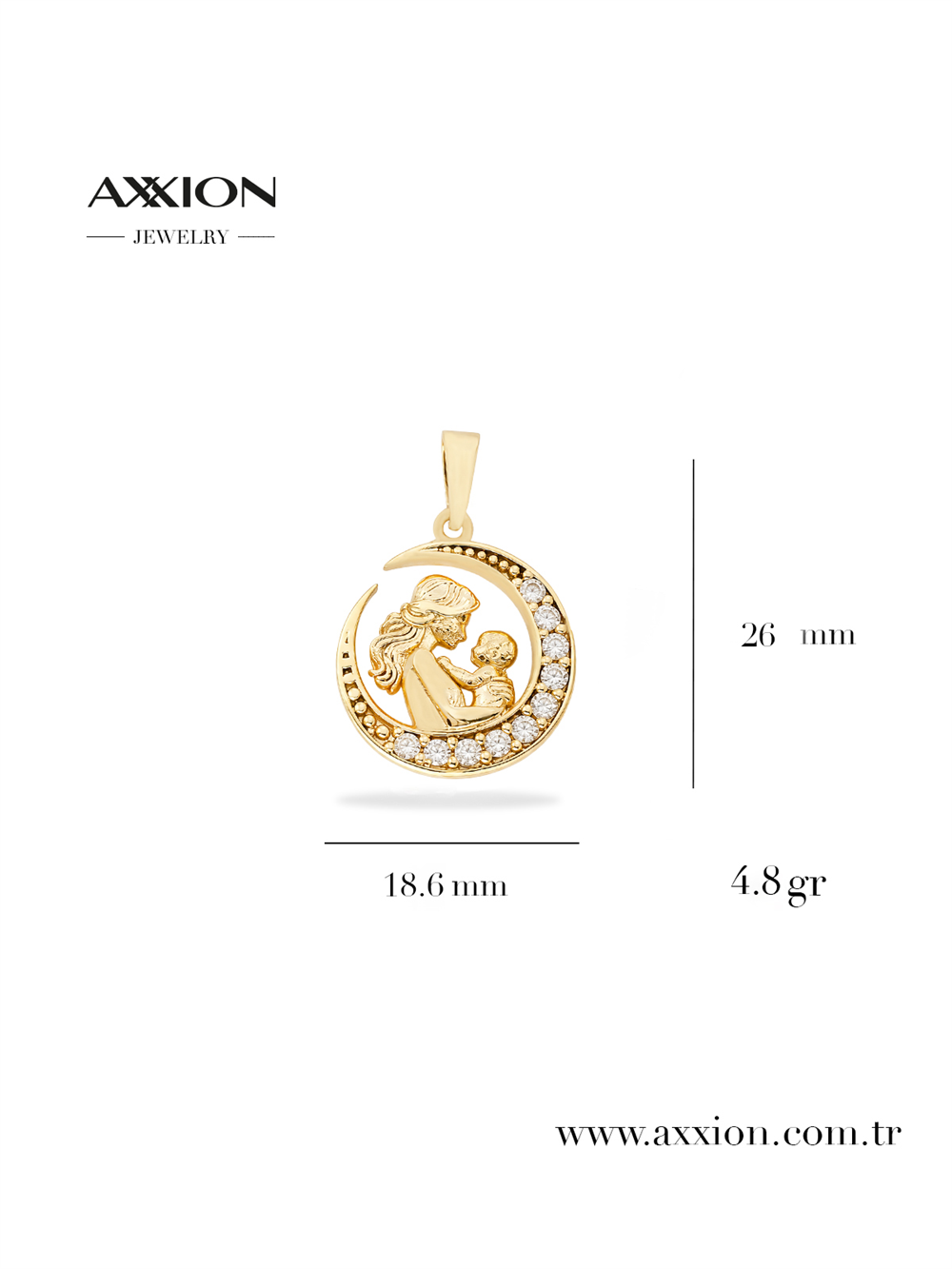 AXXION 14K Necklace Pendant GOLD