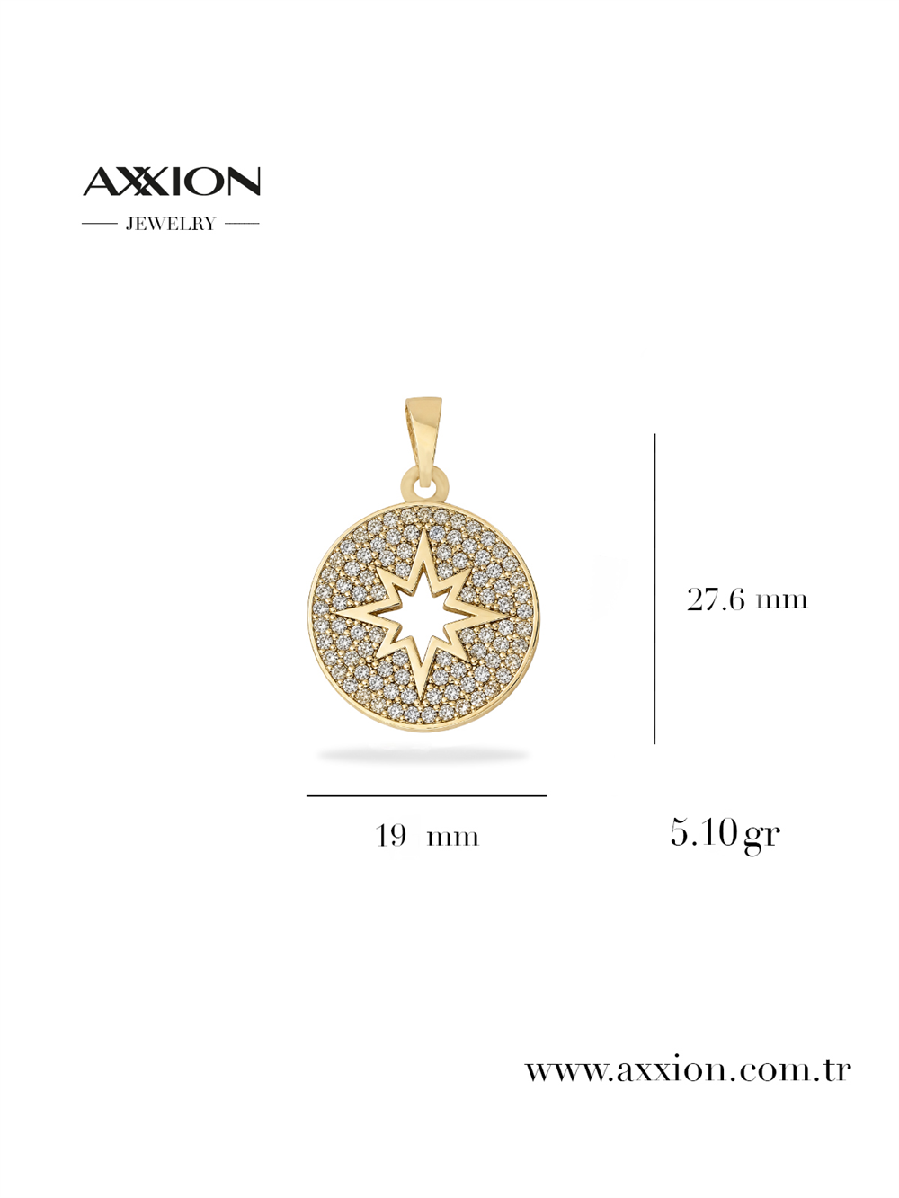 AXXION 14K Necklace Pendant GOLD