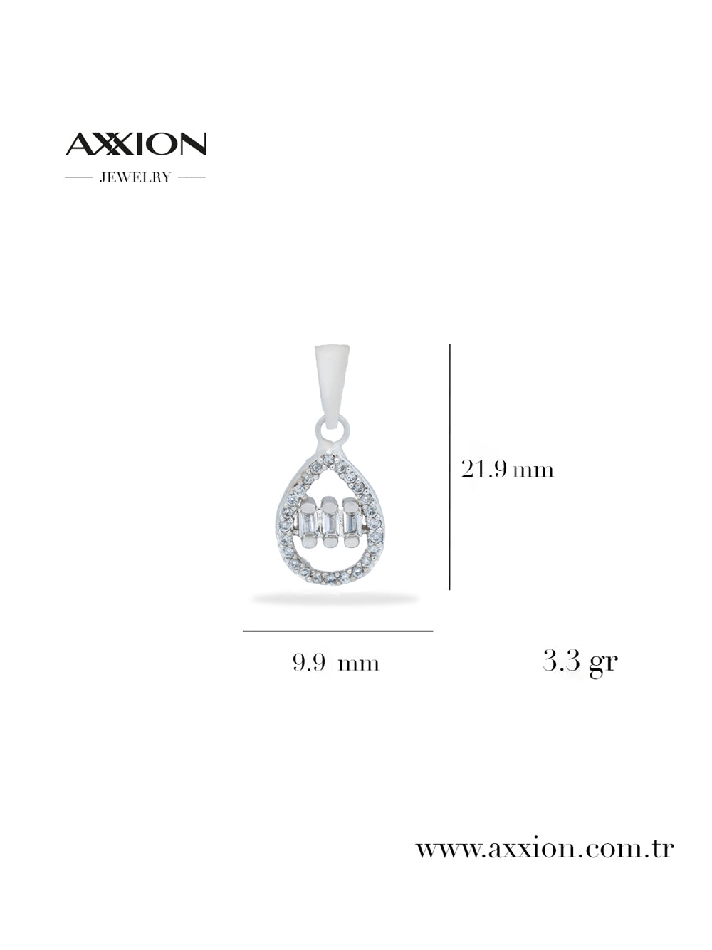 AXXION 14K Necklace Pendant SILVER