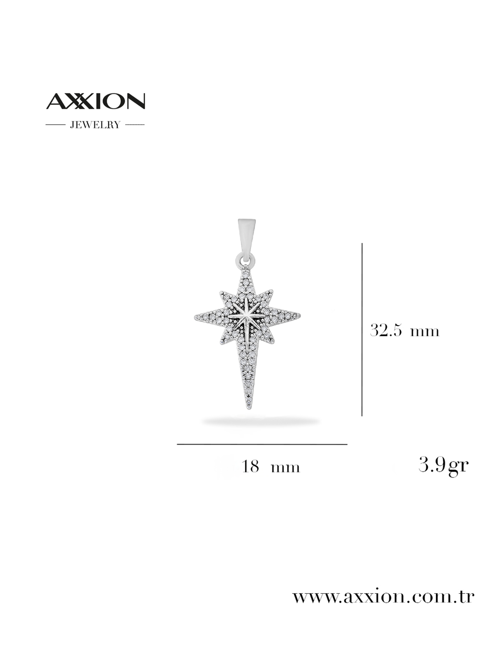 AXXION 14K Necklace Pendant SILVER