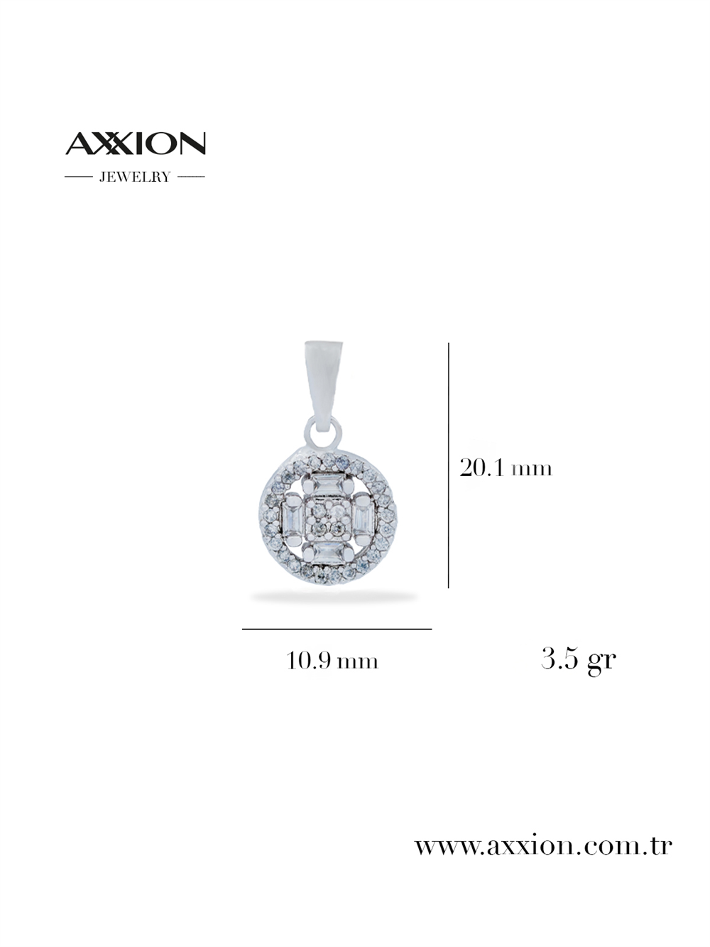 AXXION 14K Necklace Pendant SILVER
