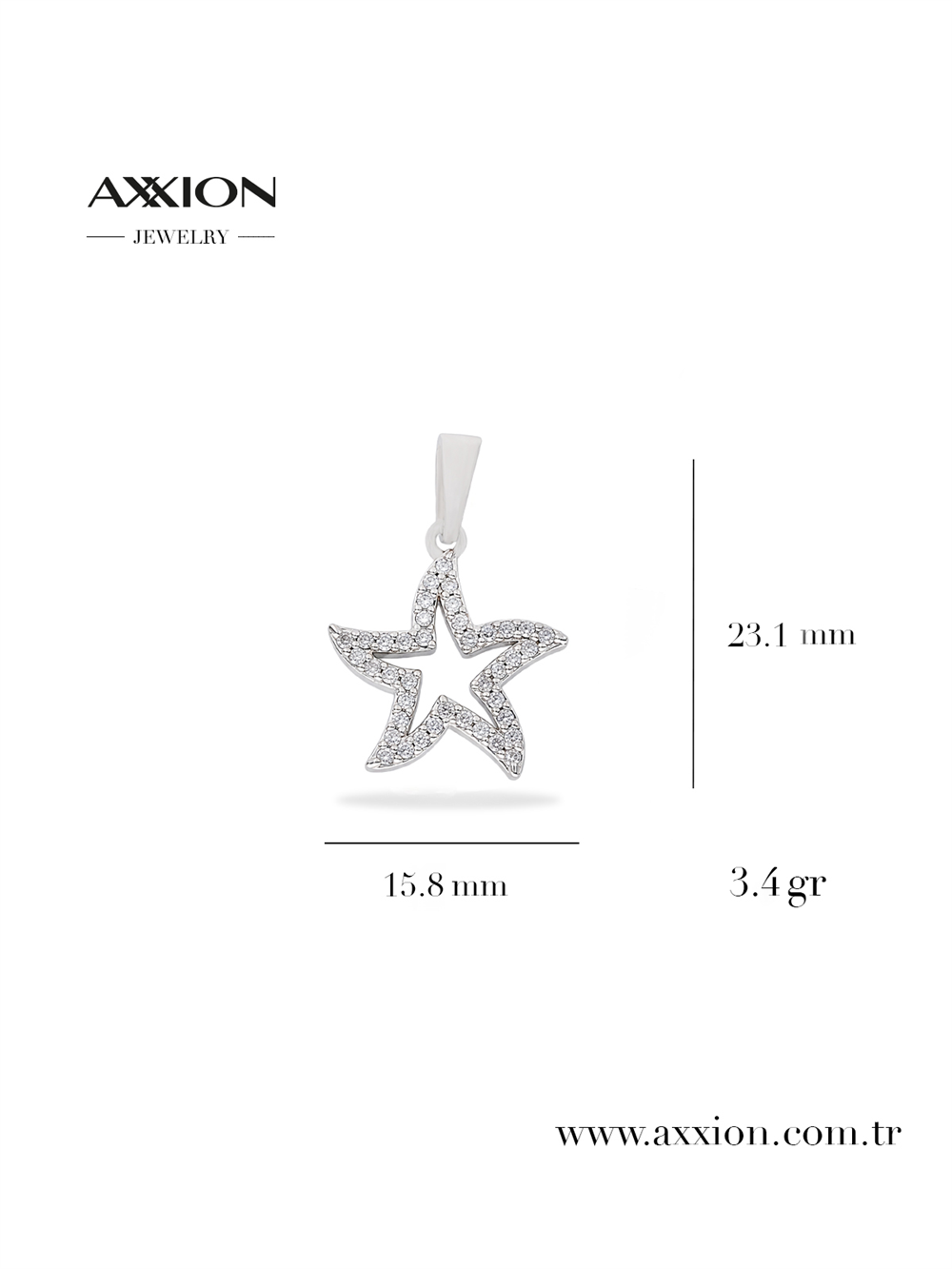 AXXION 14K Necklace Pendant SILVER