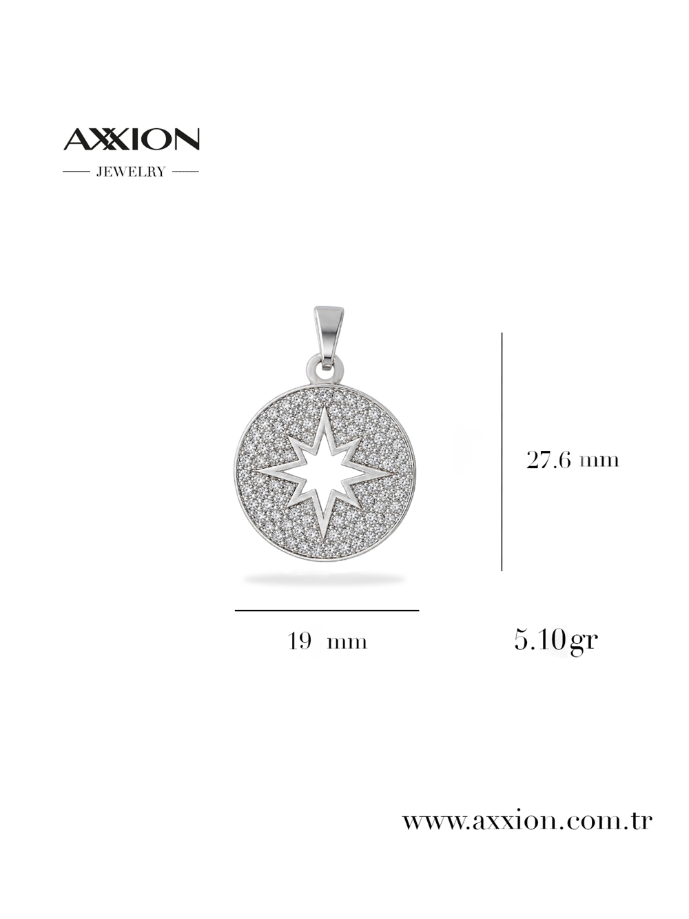 AXXION 14K Necklace Pendant SILVER