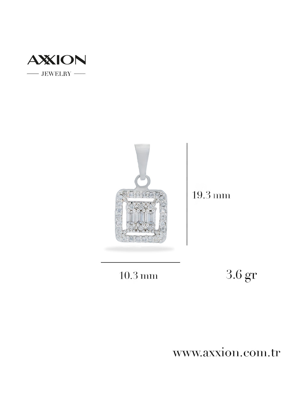 AXXION 14K Necklace Pendant SILVER