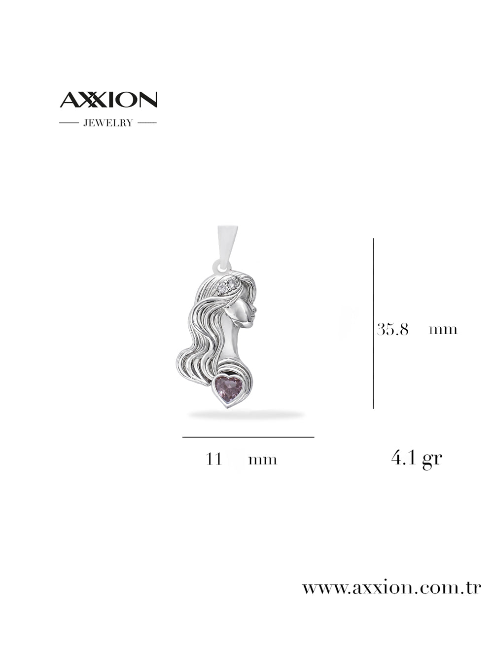 AXXION 14K Necklace Pendant SILVER