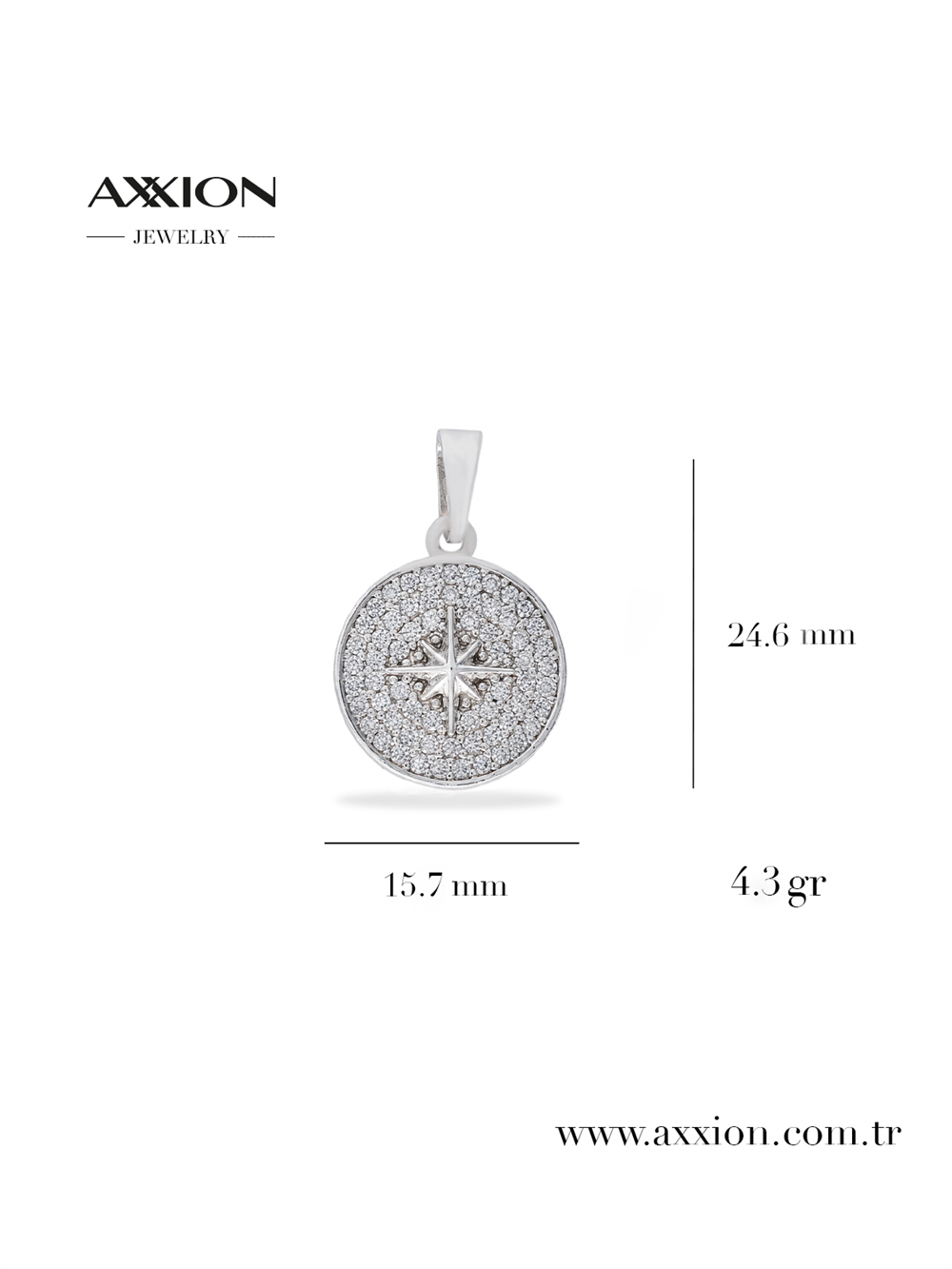 AXXION 14K Necklace Pendant SILVER