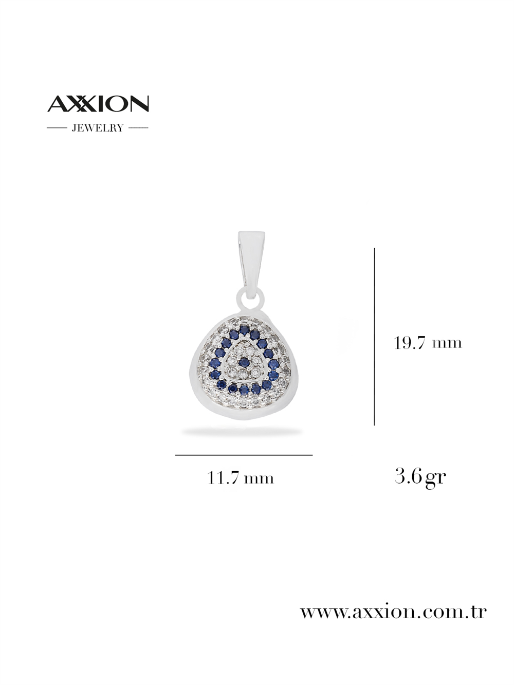 AXXION 14K Necklace Pendant SILVER
