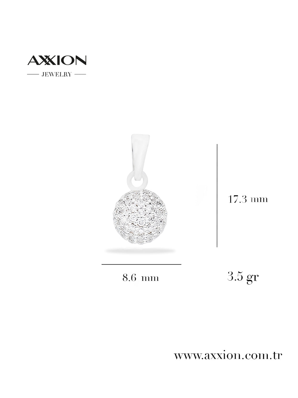 AXXION 14K Necklace Pendant SILVER