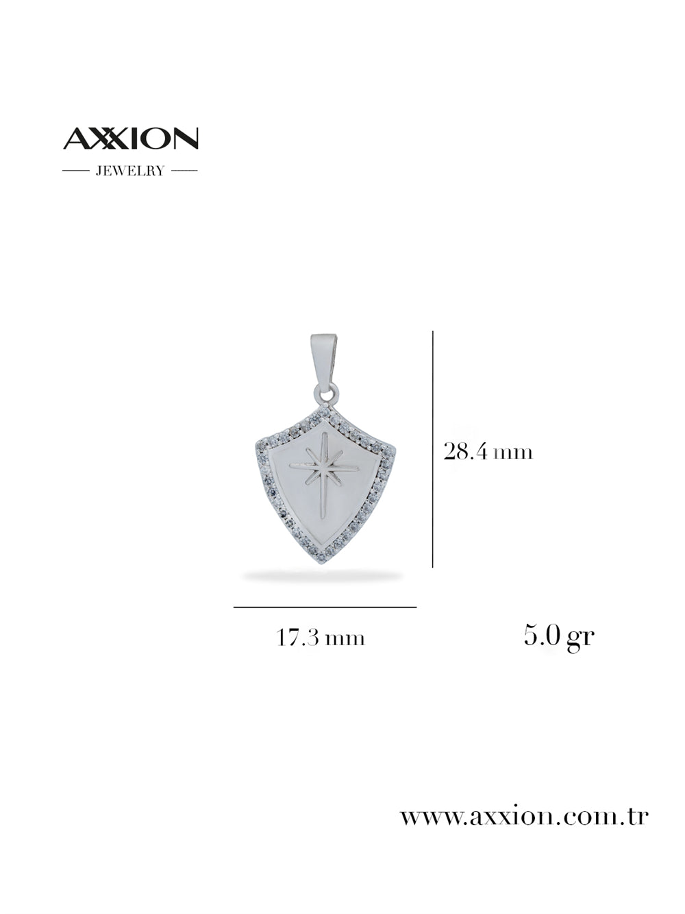 AXXION 14K Necklace Pendant SILVER