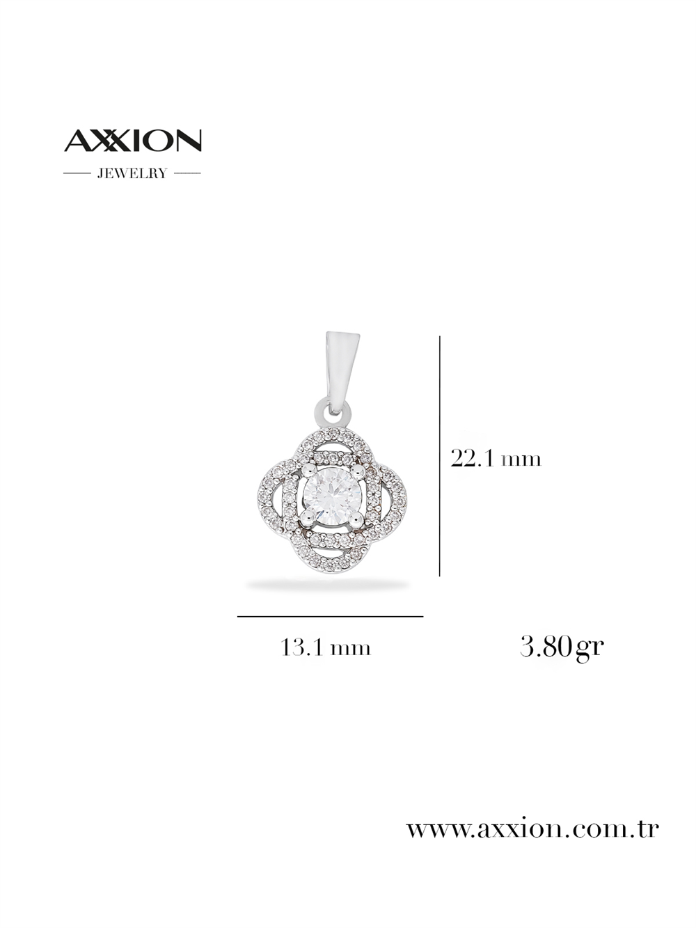 AXXION 14K Necklace Pendant SILVER