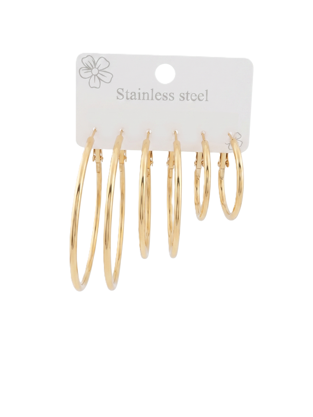 Çelik Altılı Küpe GOLD