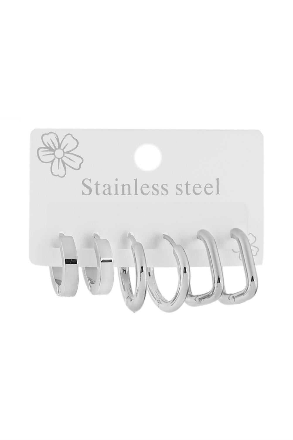 Çelik Altılı Küpe SILVER