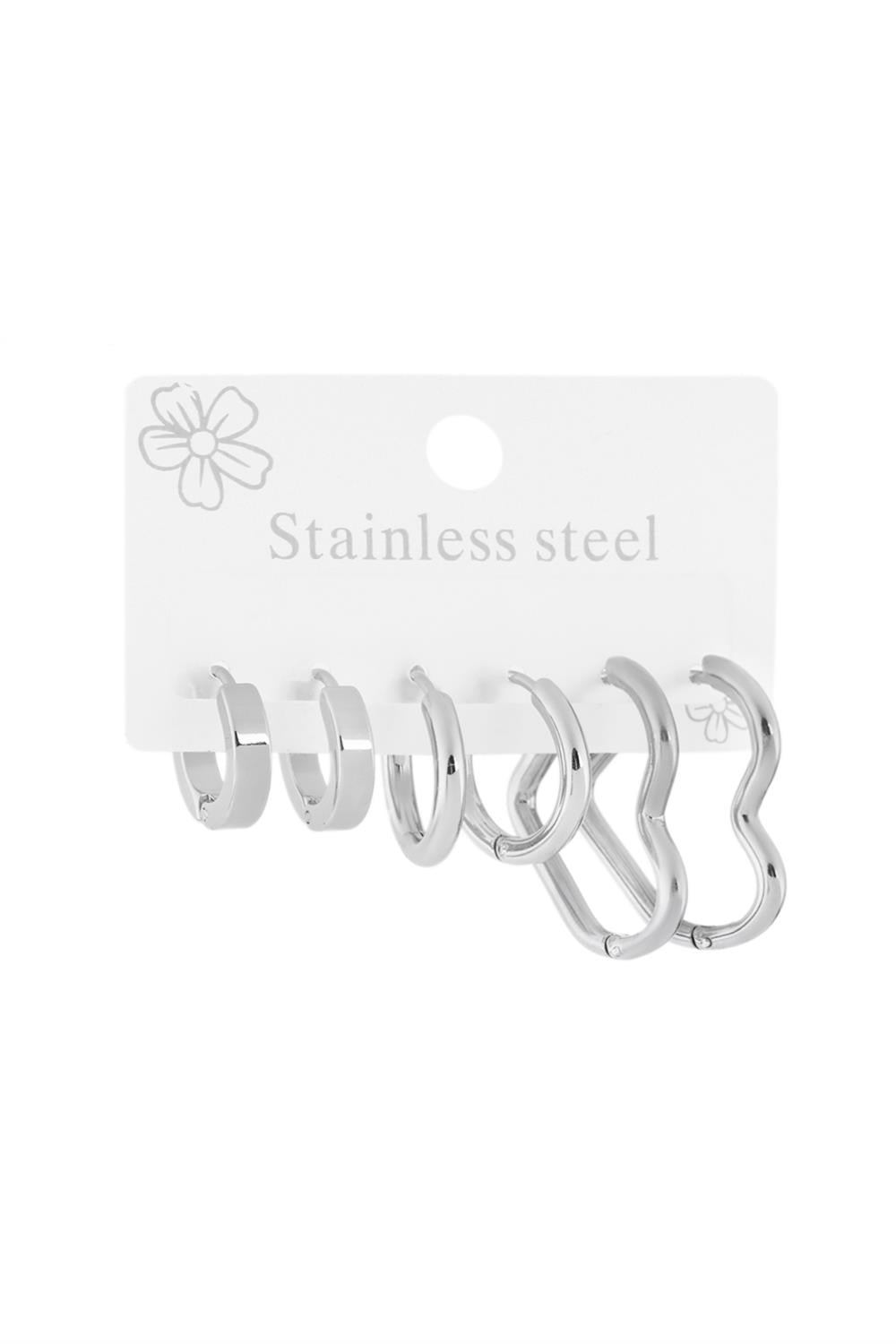Çelik Altılı Küpe SILVER