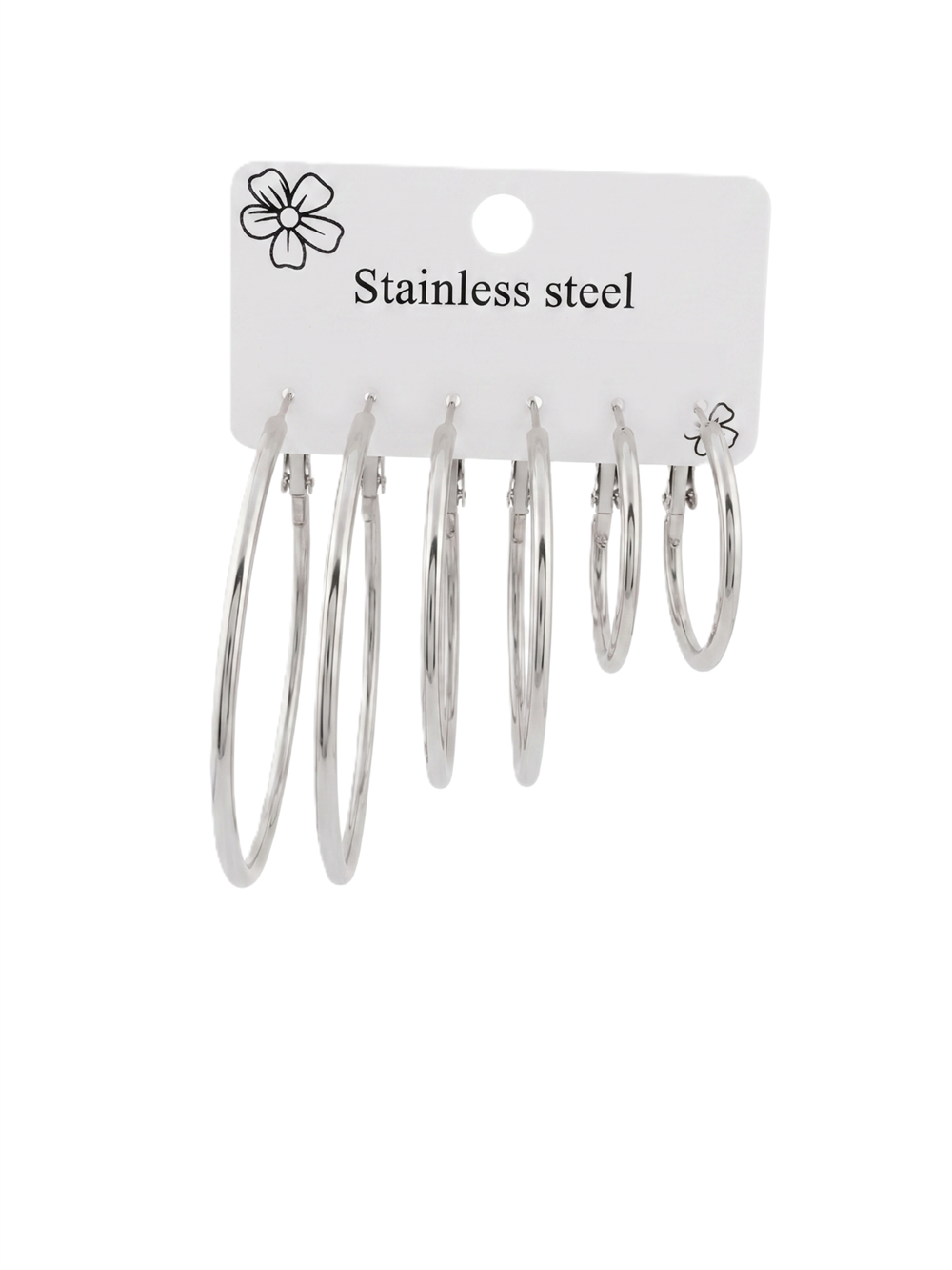 Çelik Altılı Küpe SILVER