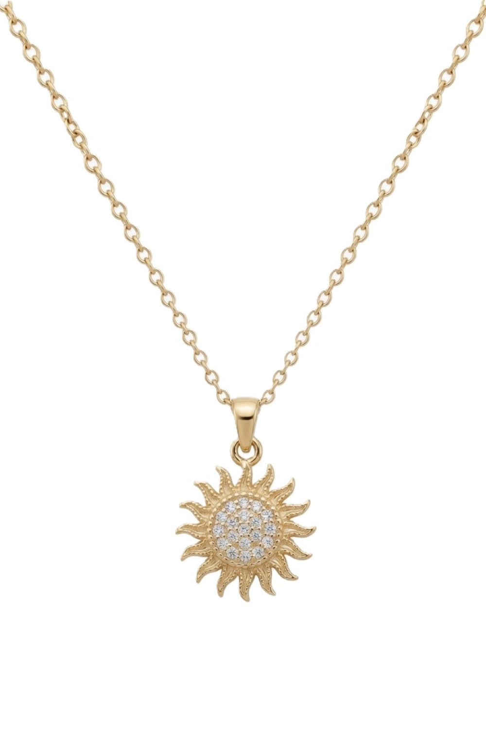 Çelik Güneş Kolye GOLD 45cm