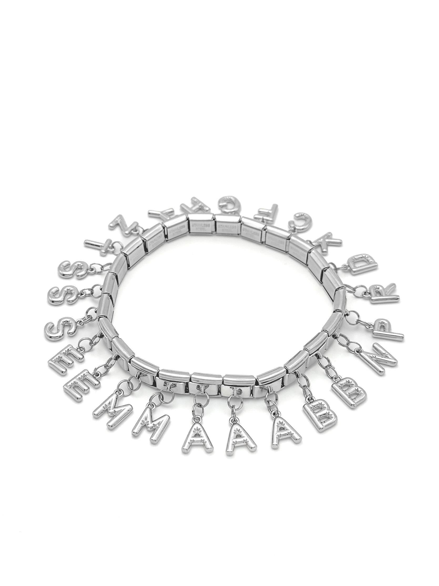 Steel Letter Charm 24-Piece