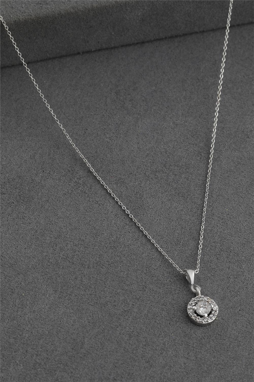 Zirkon Kolye SILVER 45 cm