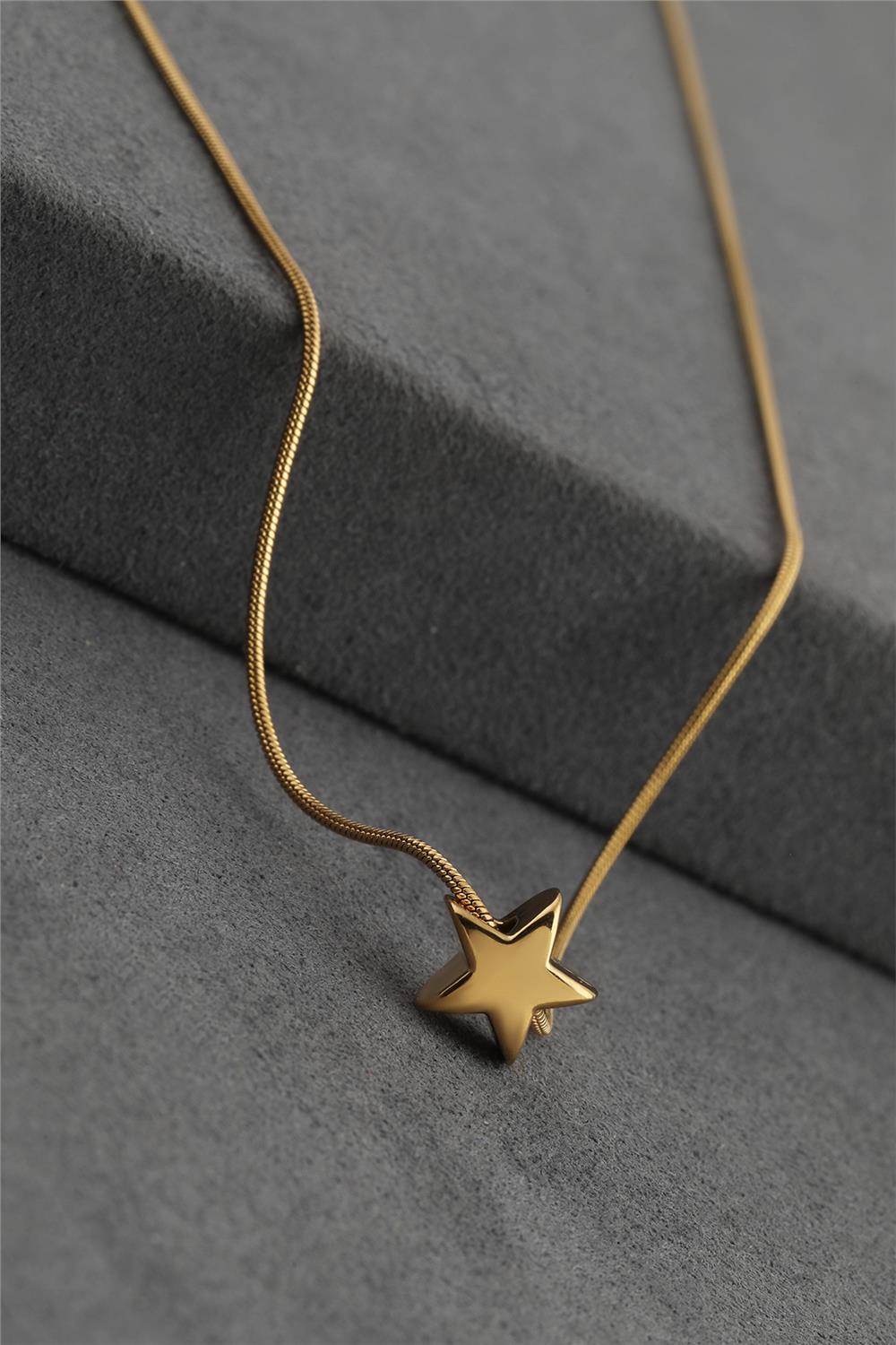 Çelik Kolye GOLD 45 cm