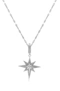 Kuzey Yıldızı Çelik Kolye Silver 45cm