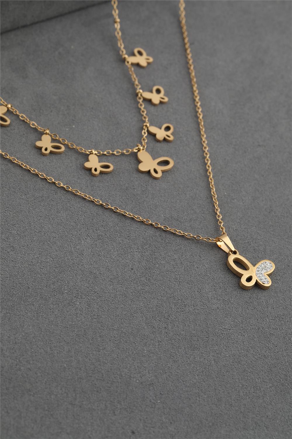Steel Necklace Gold 45 cm