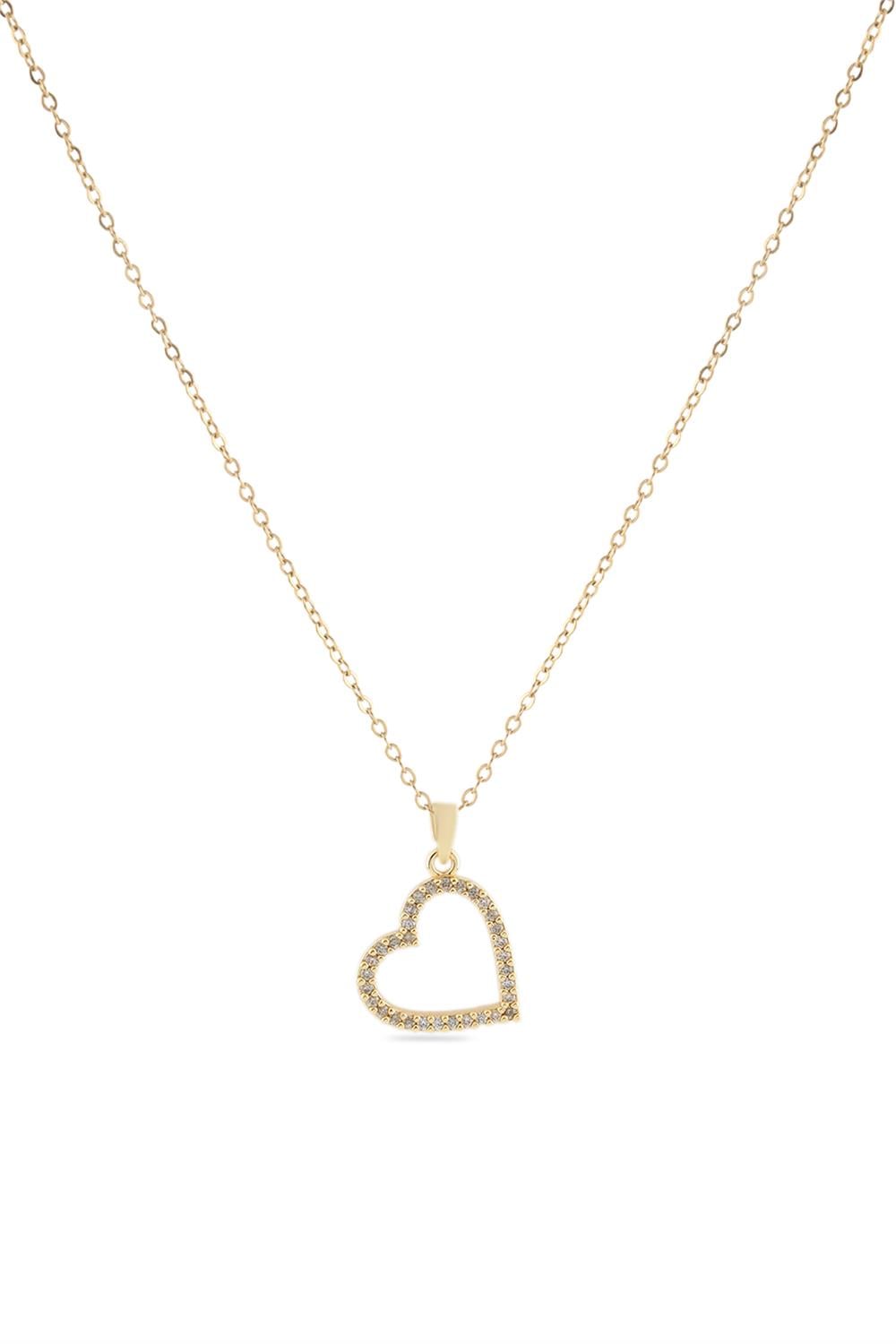 Çelik Kalp Kolye GOLD 45 cm