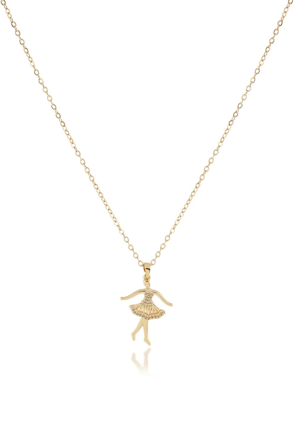 Çelik Balerin Kolye GOLD 45 cm