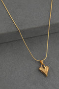 Kalp Çelik Kolye Gold 45cm
