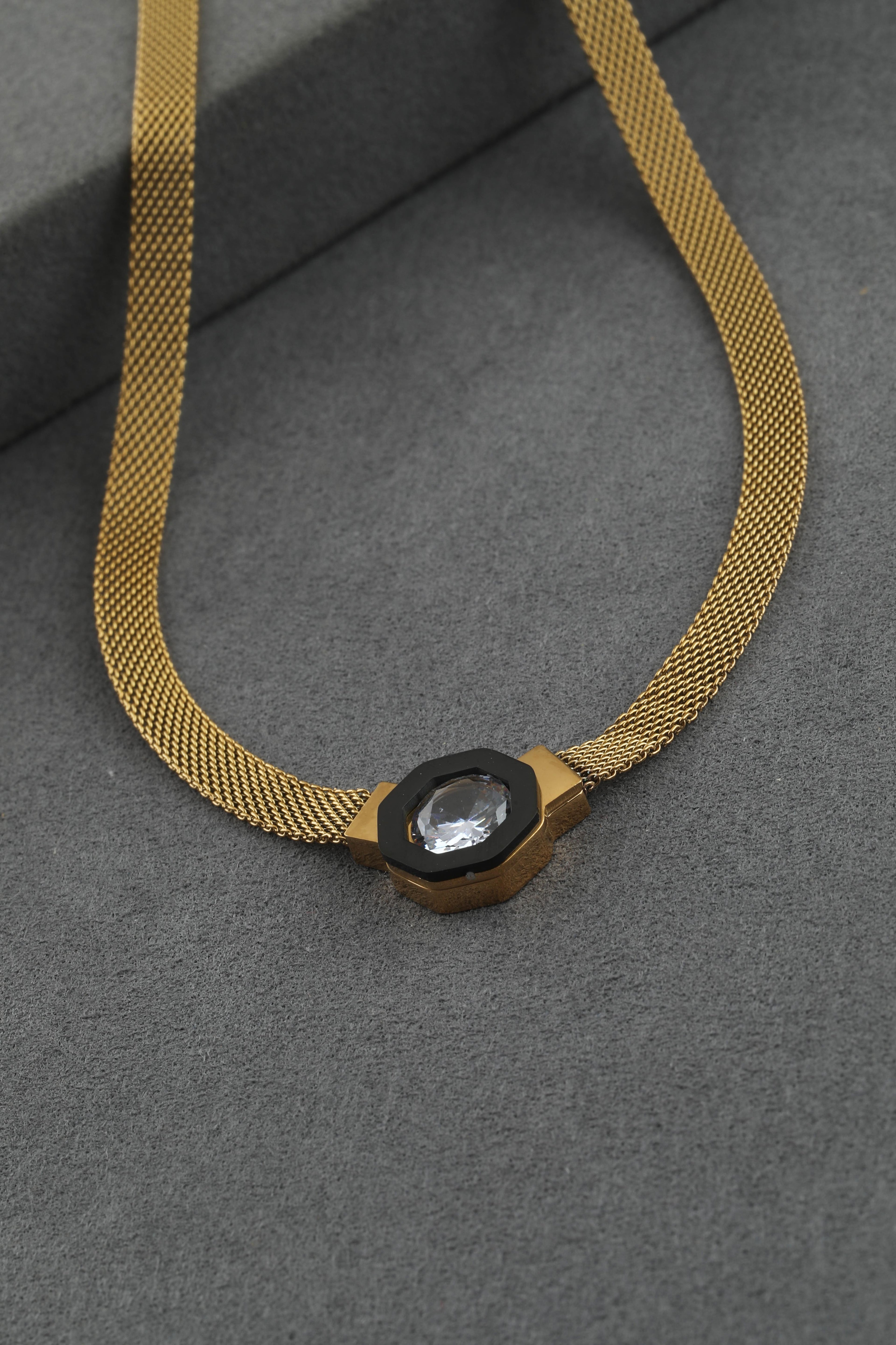 Çelik Kolye Gold 45cm