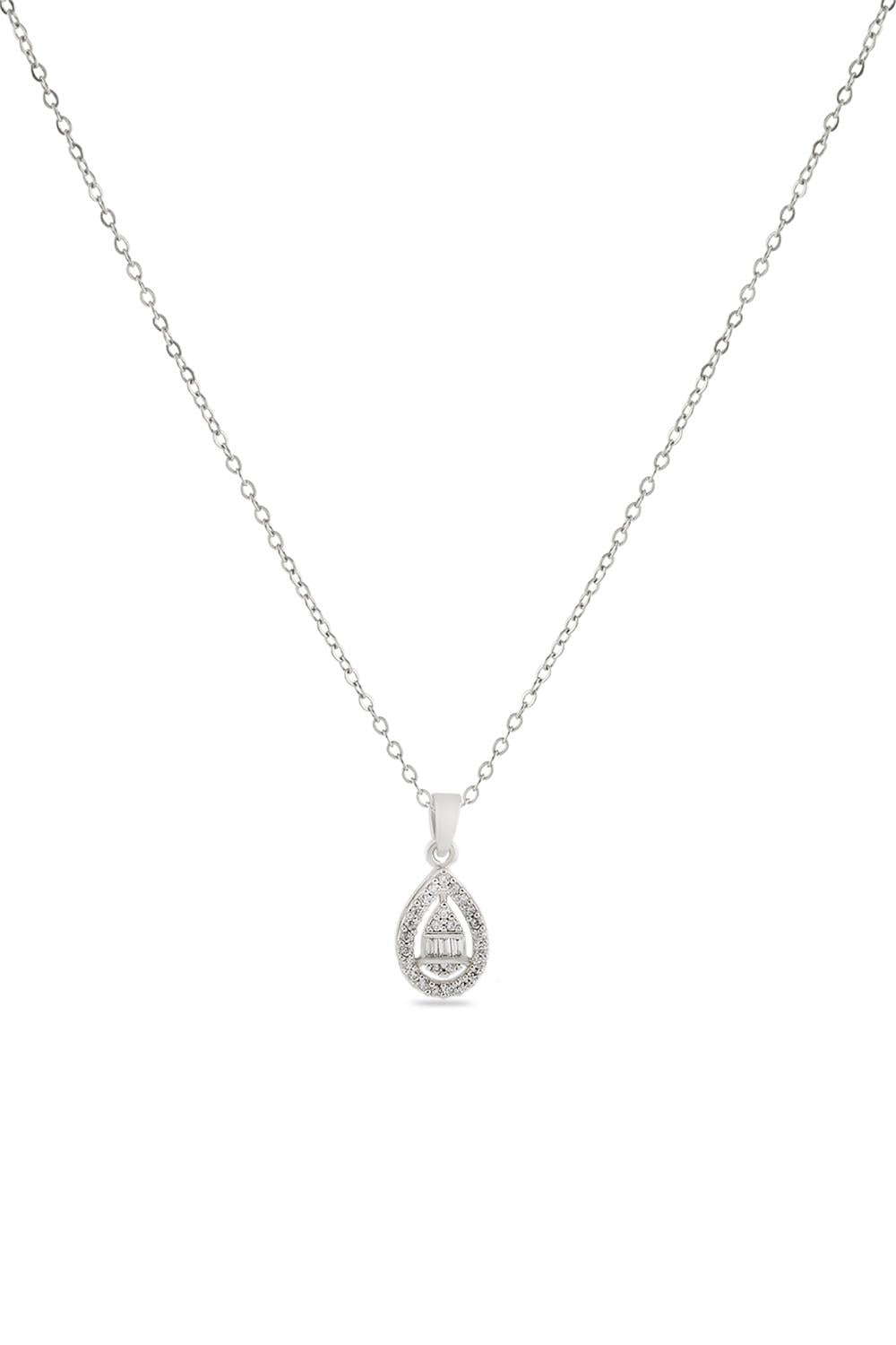 Çelik Damla Baget Kolye SILVER 45 cm