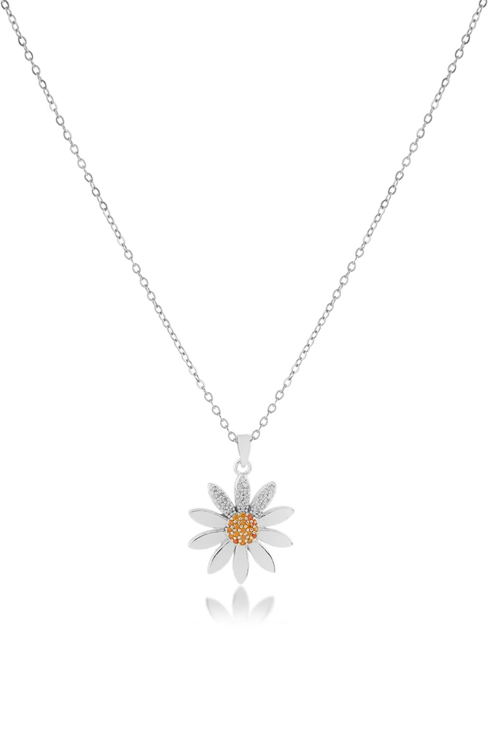 Çelik Papatya Kolye SILVER 45 cm