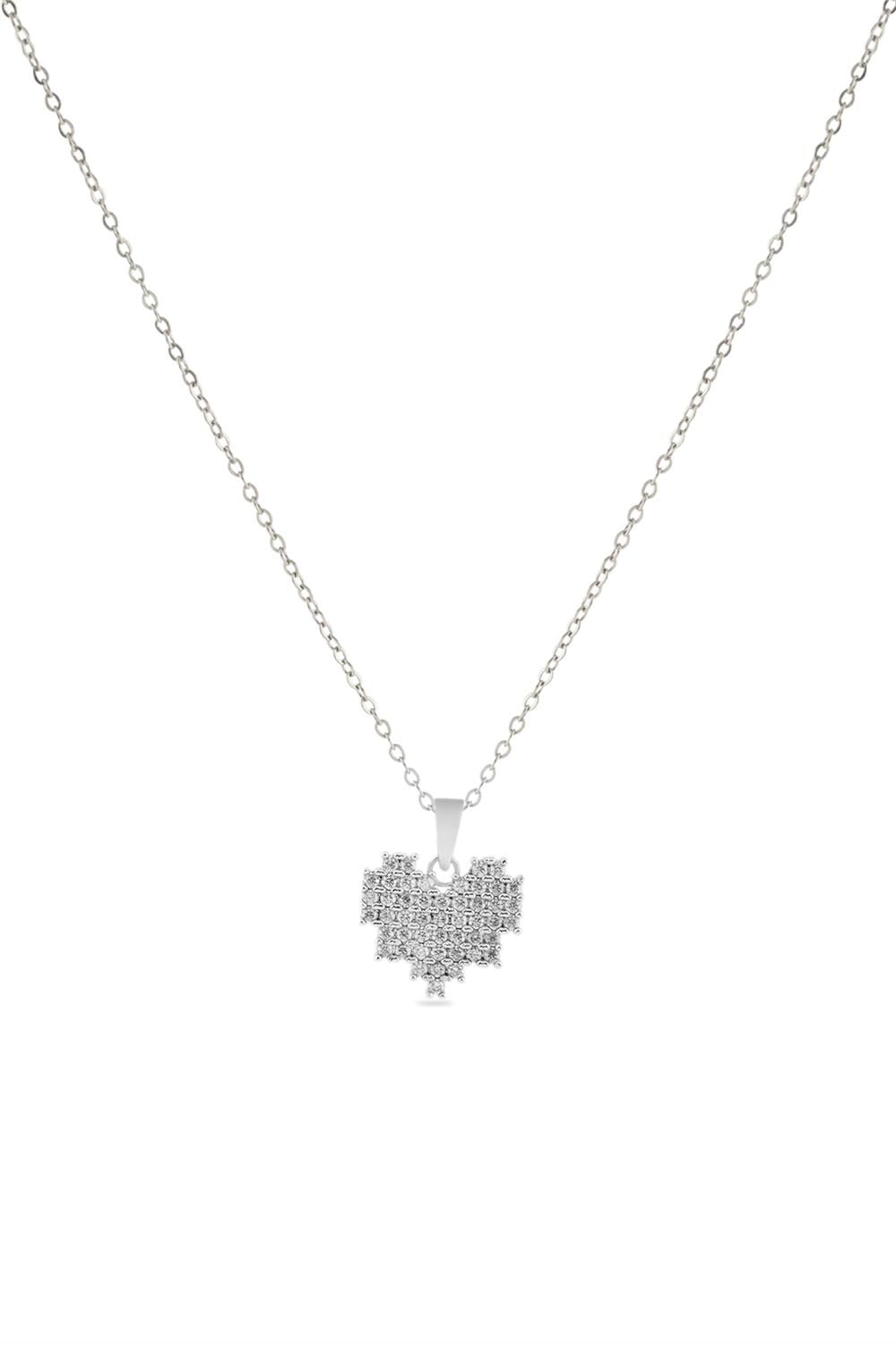 Çelik Kalp Kolye SILVER 45 cm