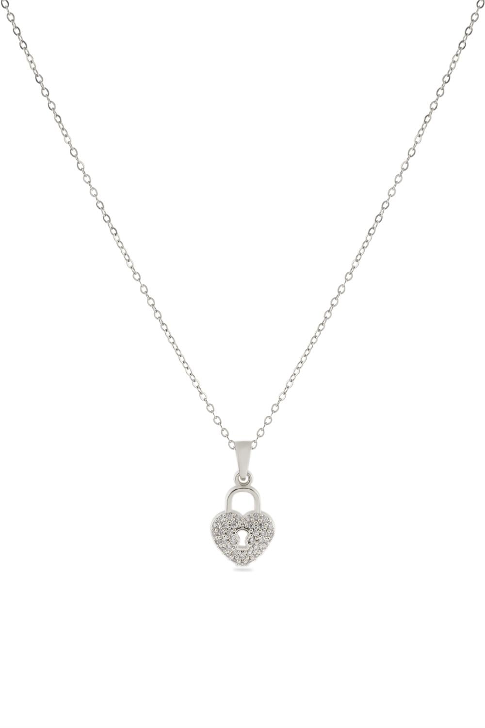 Çelik Kalp Kolye SILVER 45 cm