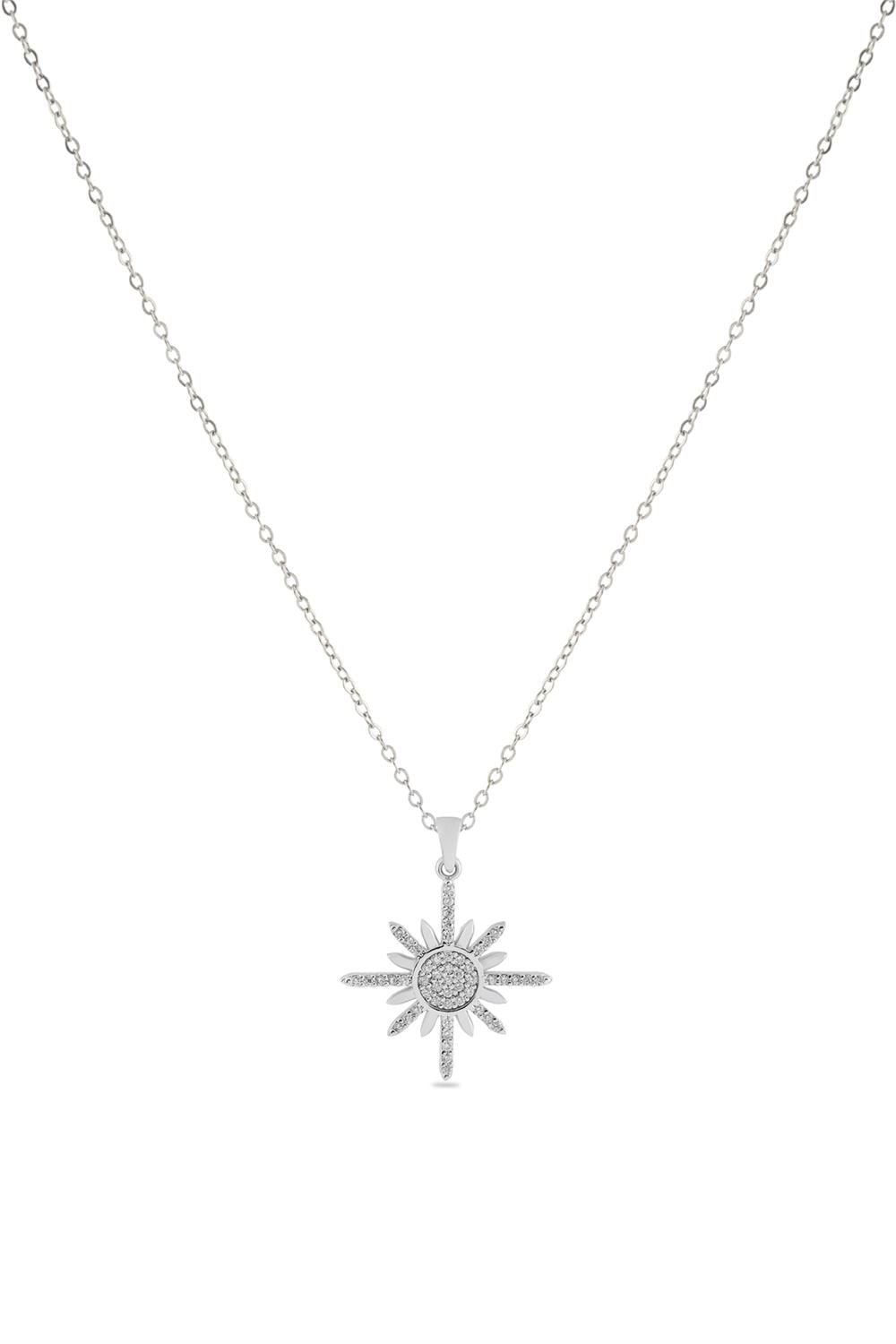 Çelik Güneş  Kolye SILVER 45 cm