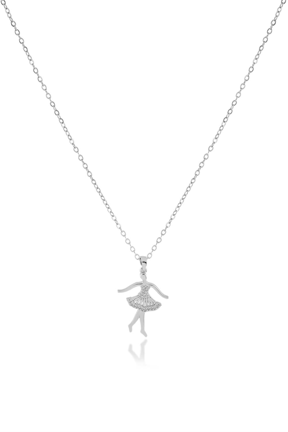 Çelik Balerin Kolye SILVER 45 cm