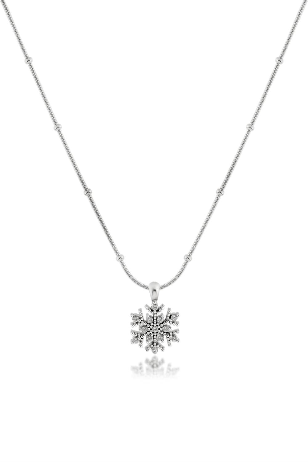 Kar Tanesi Çelik Kolye SILVER 45cm