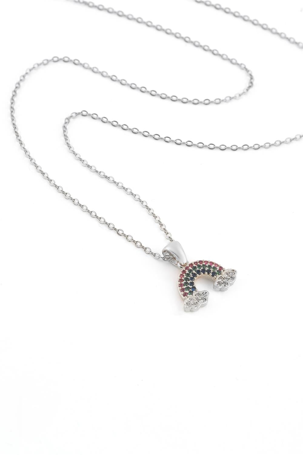 Çelik Gökkuşağı Kolye Silver 45cm