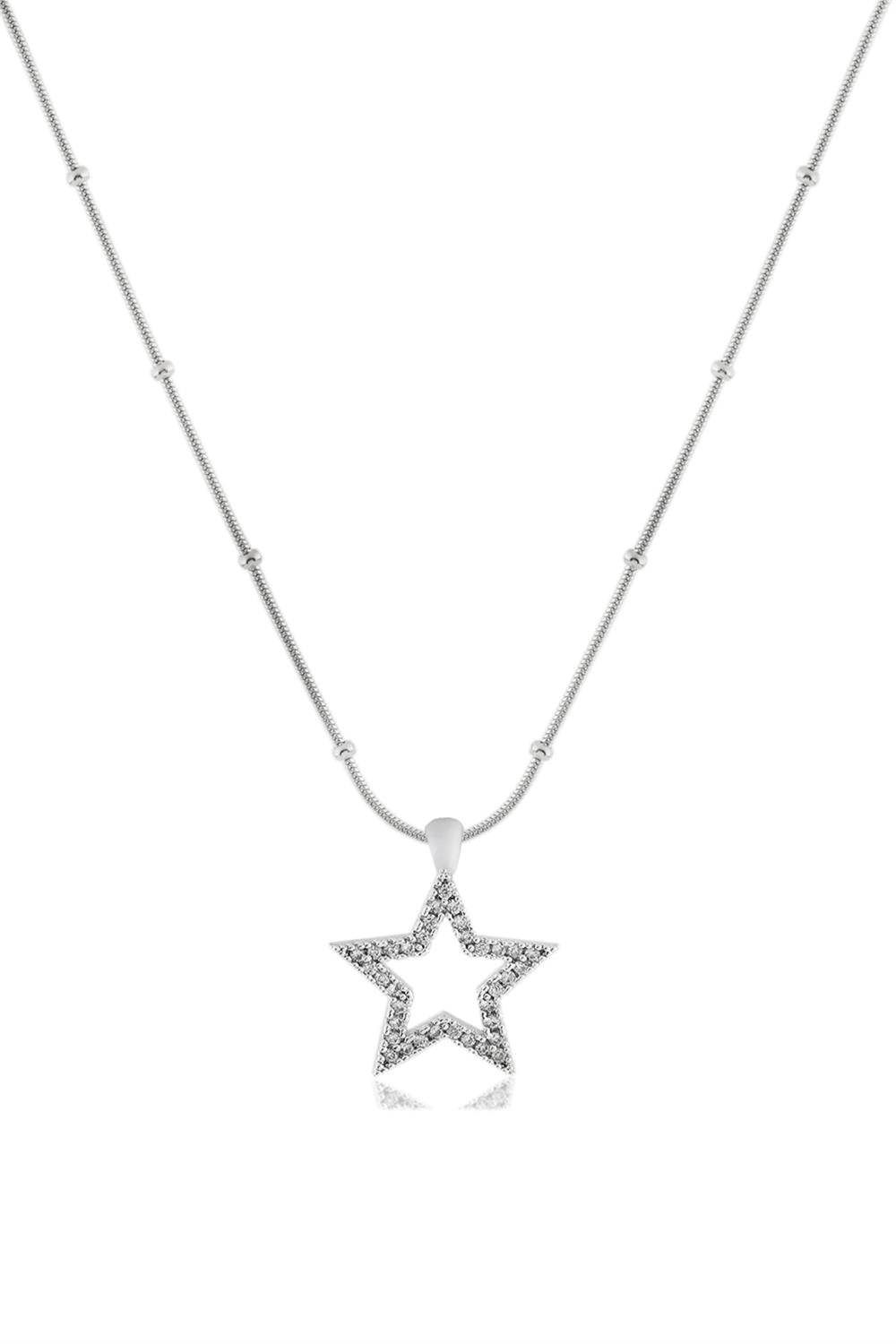 Yıldız Çelik Kolye SILVER 45cm