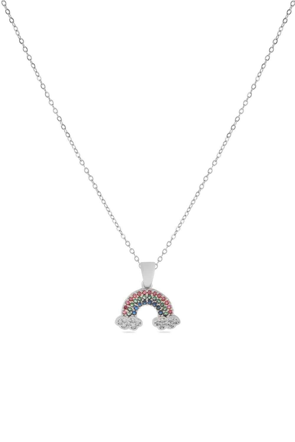 Çelik Gökkuşağı Kolye Silver 45cm