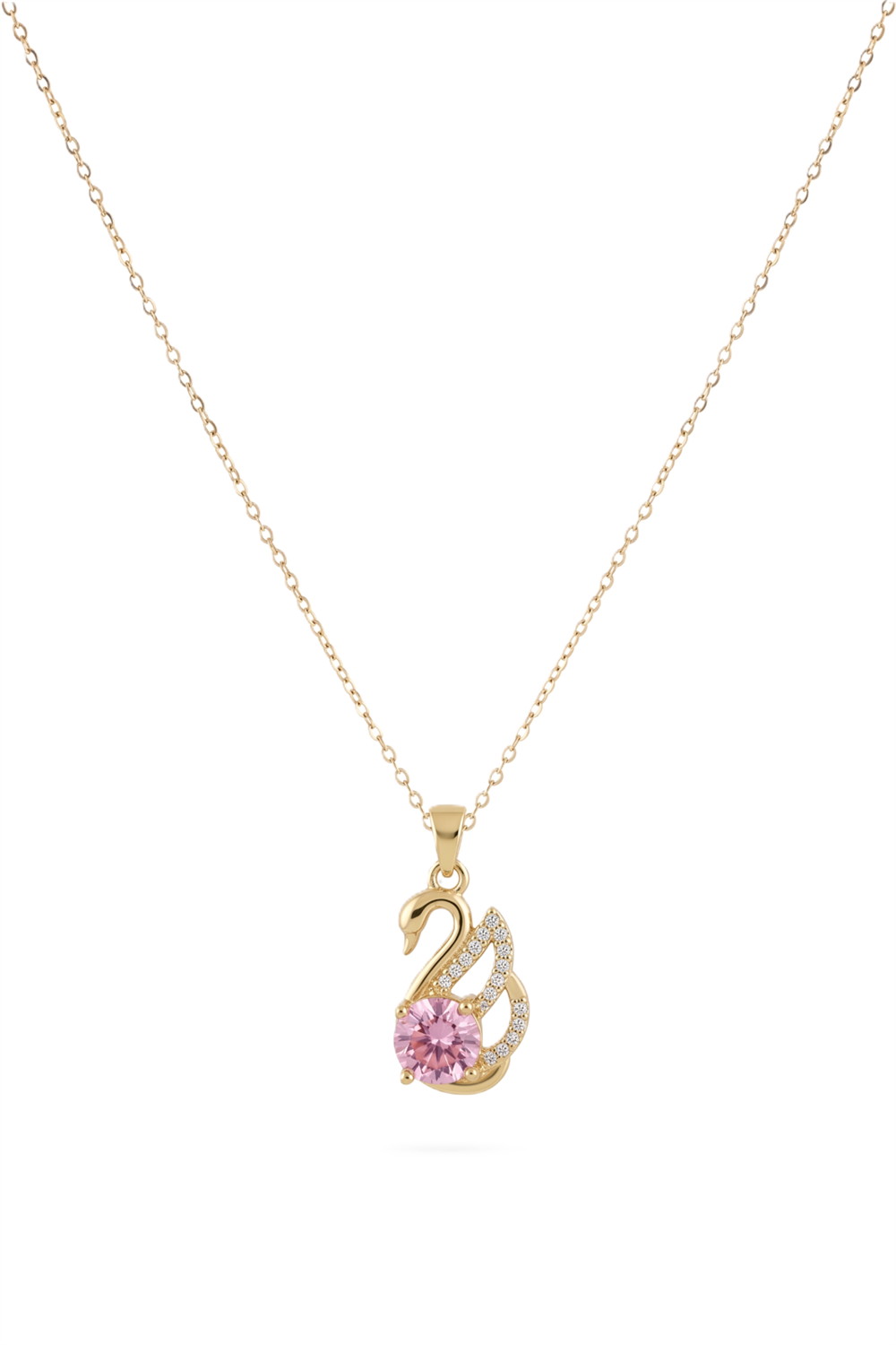 Çelik Kuğu Kolye GOLD 45cm