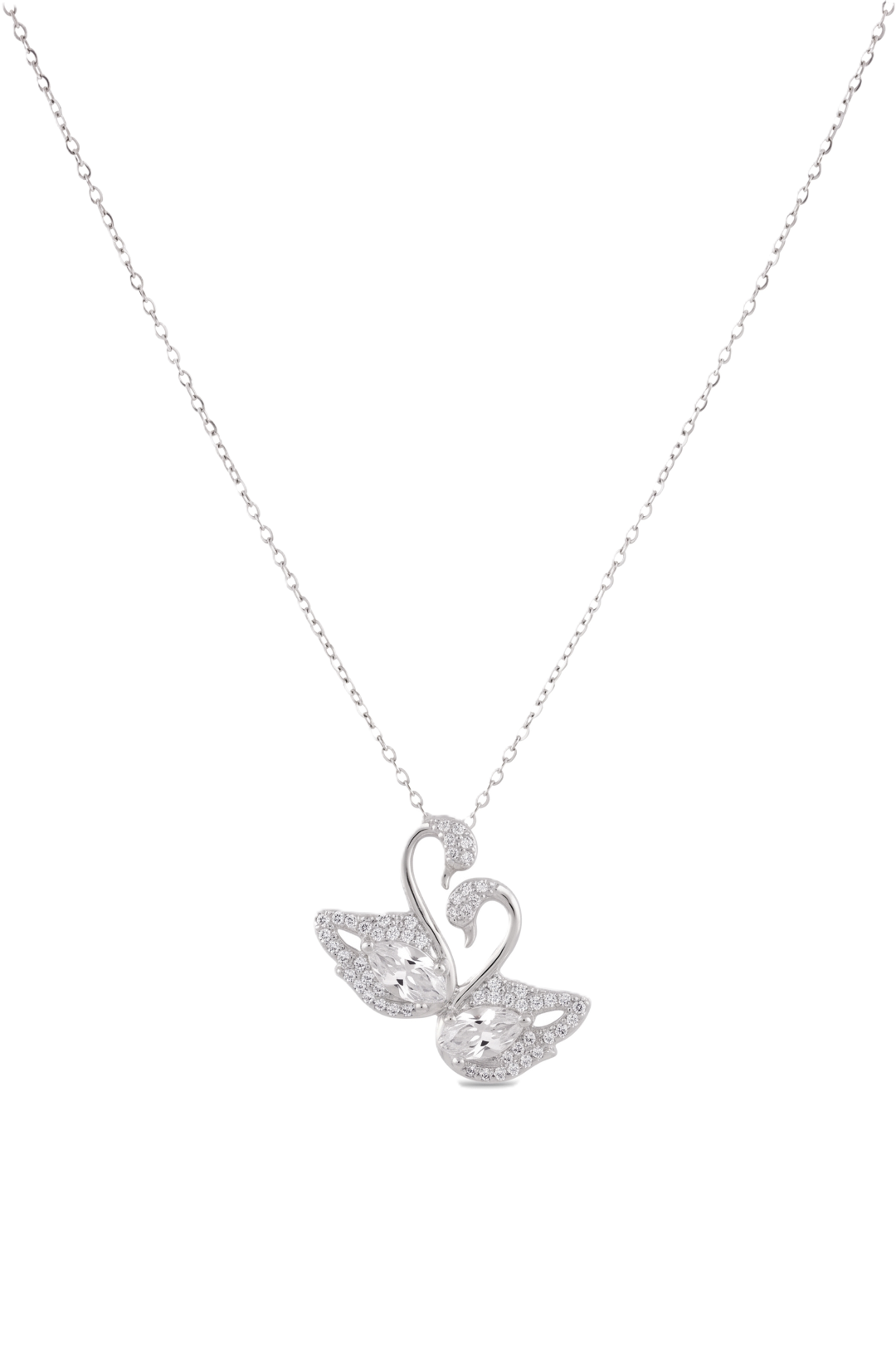 Çelik Kuğu Kolye SILVER 45cm