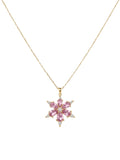 Çelik Lotus Çiçeği Kolye GOLD 45cm